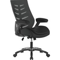 Black High Comfort Padded Home/Office Chair -Medium Mesh Back -Celeste