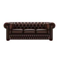 Low-Backed Antique Leather Sofa - 3 Person - Reception Chairs - Teknik