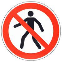 Aluminium prohibition sign - No pedestrians - Manutan Expert