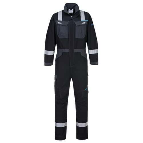 Black Flame Resistant Coverall/Boilersuits - Small-XXXL - Portwest UK