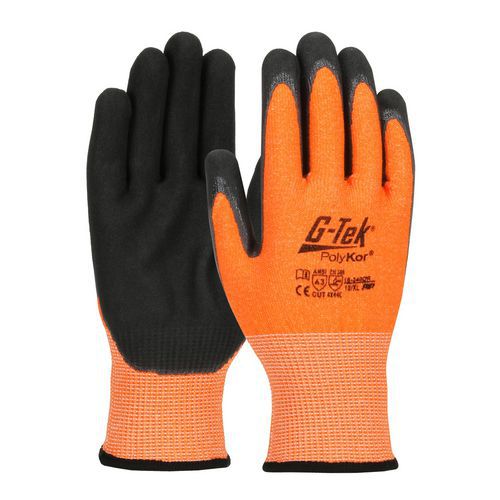 G-TEK® PolyKor® high-vis nitrile-coated cut-resistant gloves - PIP