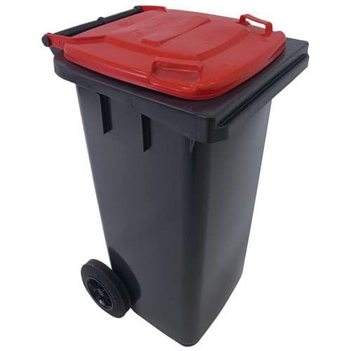 120L Wheelie Bin With Waste Separation Lids - UK Standard - Manutan Expert