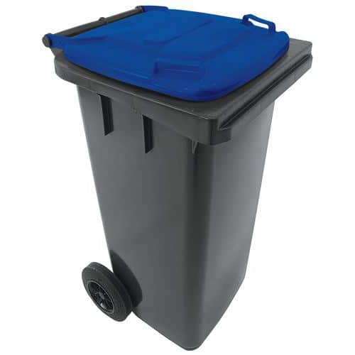 Wheelie bin with waste separation lids  -120L - UK Standard - Manutan Expert