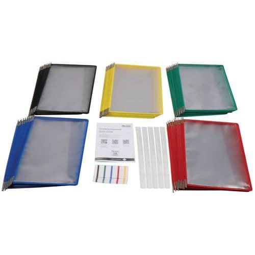 Assorted A4 pivoting pockets - Pack of 50, 25 x 50-mm tabs - Tarifold