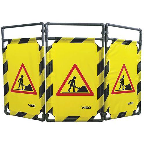 Caution work site 3-leaf barrier 100 x 170 cm - Viso