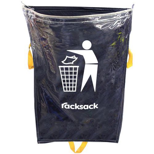 Racksack lined waste sorting bag for shelving