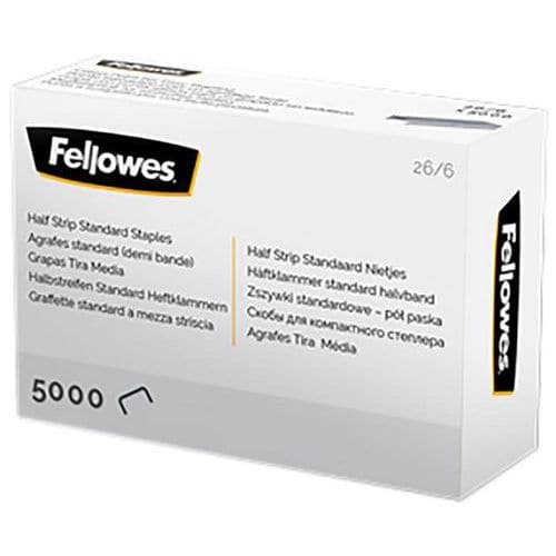 Pack of 5000 26/6 half-strip staples 54 mm - Fellowes