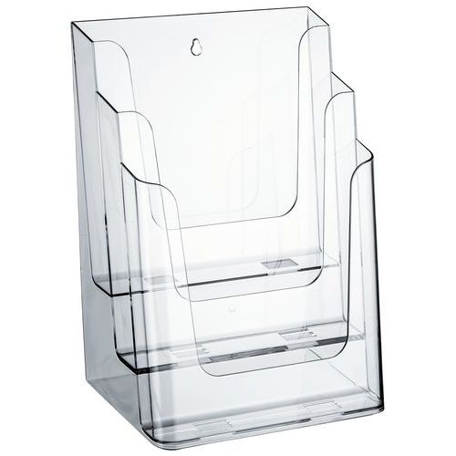 A4 Leaflet Holder - Transparent Standing Displays - Manutan Expert