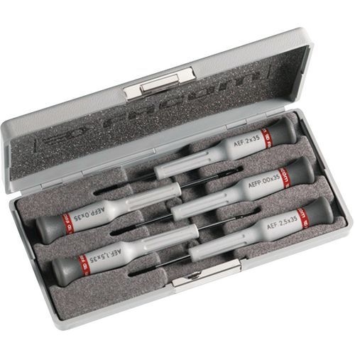 Set of 5 Micro-Tech® slotted - Phillips® screwdrivers