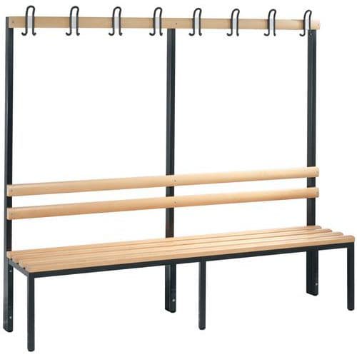 CP wooden coat hook bench - 4 to 8 coat hooks - Single sided