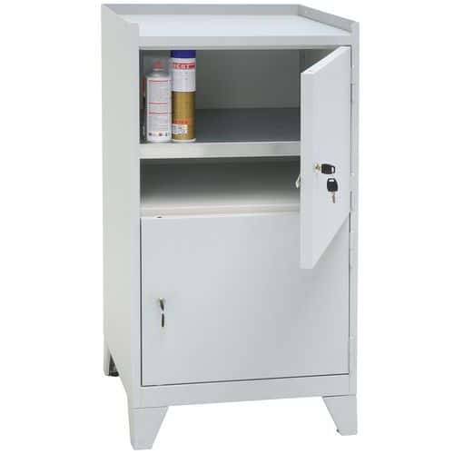 Metal Workshop Tool Storage Cabinet - 2 Door - 4 Feet - 1020x533mm - Manutan Expert