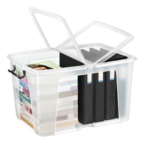 Strata storage box — Centre-hinged lid