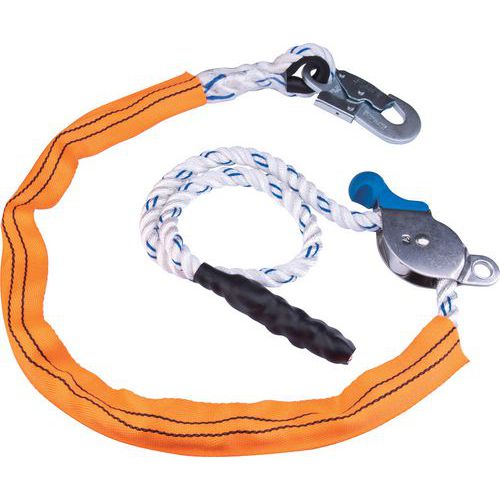 Lanyard adjustable by tensioner