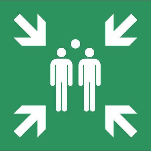 Emergency evacuation sign - Assembly point - Rigid