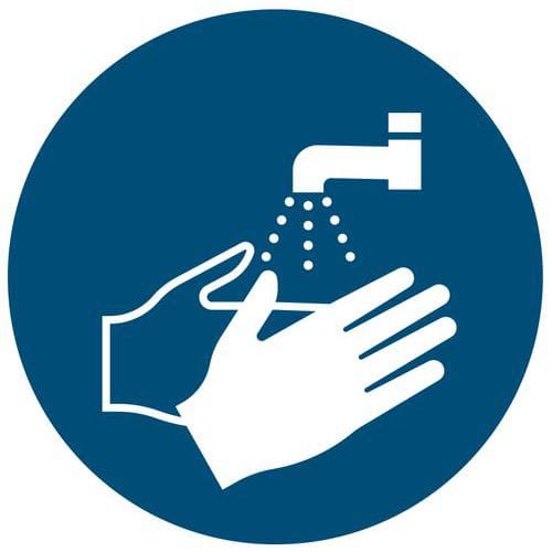 Mandatory sign - Now wash your hands - Rigid