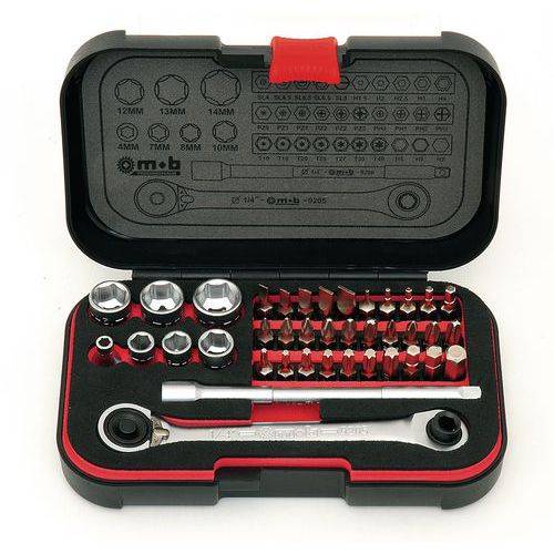 XS Box 39-piece 1/4'' socket and ratchet set - Mob