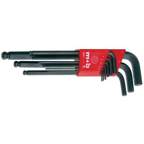 Set of nine long ball-end Allen keys - protanium