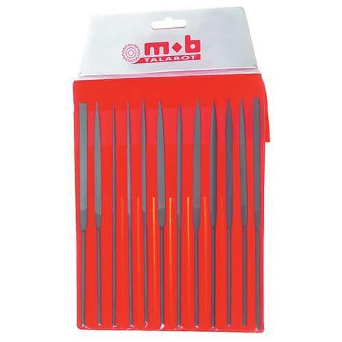 Set of 12 needle files - Length 140 mm - Mob