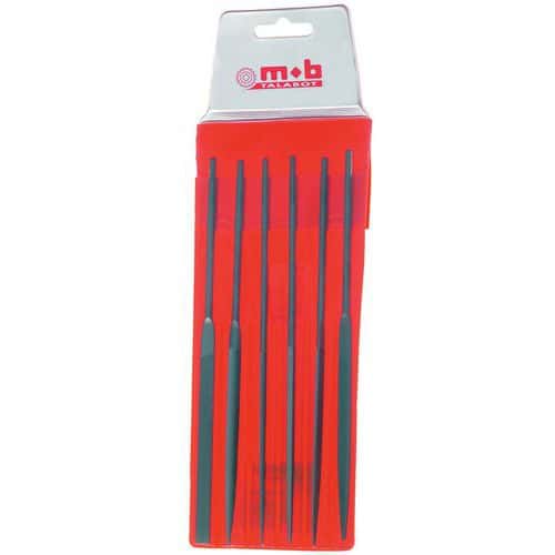 Set of 6 needle files - Length 140 mm - Mob