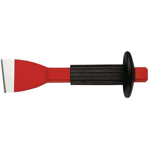 Spatula-shaped chisel with hand protection