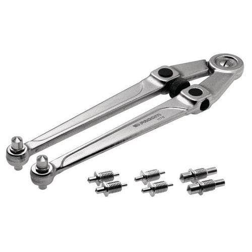 Wrench for nuts with top holes