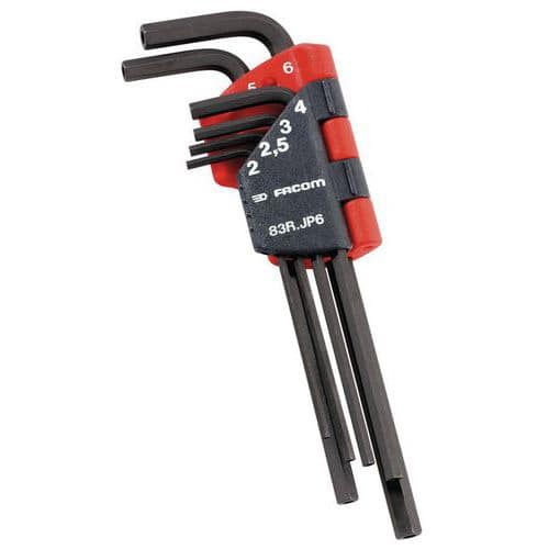Set of 6 hex keys for 6-point safety screws