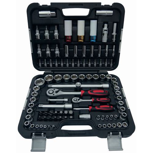 Tool box with 1/2 and 1/4 hex sockets - 98 pieces