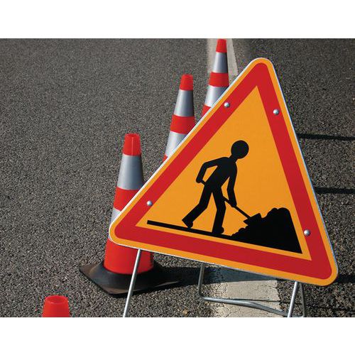 Temporary construction site sign - AK5 - Works
