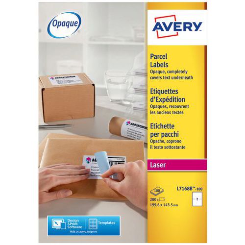 Opaque laser shipping label - White - Avery