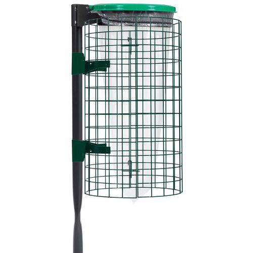 Bin bag holder on steel-finish post - 110 L