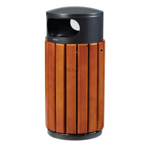Metal and wood waste bin - 40 litres
