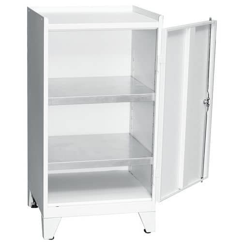 Metal Workshop Tool Storage Cabinet - 2 Shelves & Feet - 1020x533mm - Manutan Expert