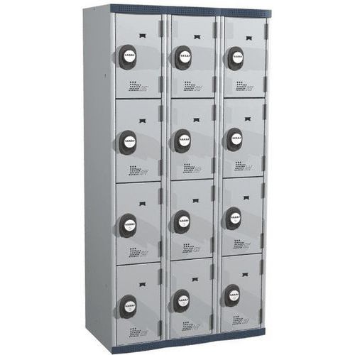 Seamline Optimum® 12-compartment locker - 3 columns - Width: 300 mm - On base - Acial