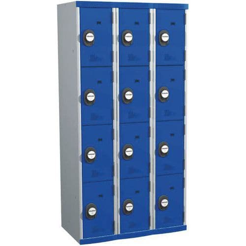 Seamline Optimum® 12-compartment locker - 3 columns - Width: 300 mm - On base - Acial