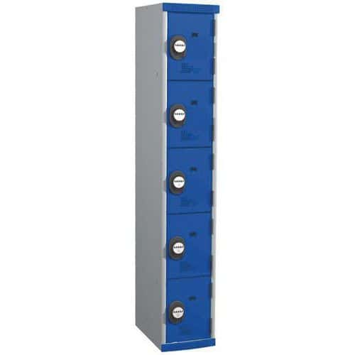 Seamline Optimum® 5-compartment locker - 1 column - Width: 300 mm - On base - Acial