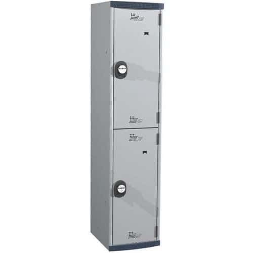 Seamline Optimum® 2-compartment locker - 1 column - Width: 400 mm - On base - Acial