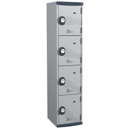 Seamline Optimum® 4-compartment locker - 1 column - Width: 400 mm - On base - Acial