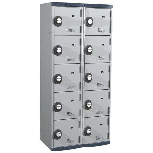 Seamline Optimum® 10-compartment locker - 2 columns - Width: 400 mm - On base - Acial