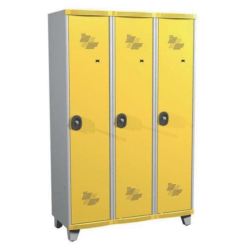 Seamline Optimum® 3-column locker - Column width: 400 mm - On feet - Acial
