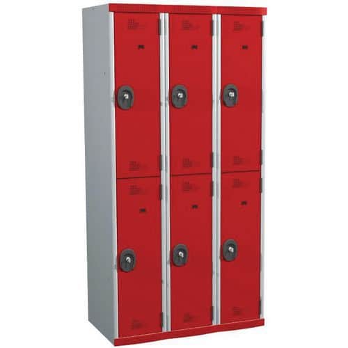 Seamline Optimum® 6-compartment locker - 3 columns - Width: 300 mm - On base - Acial