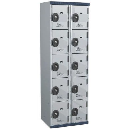 Seamline Optimum® 10-compartment locker - 2 columns - Width: 300 mm - On base - Acial