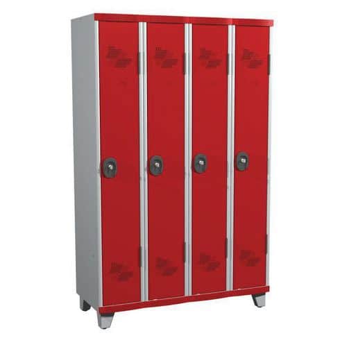 Seamline Optimum® 4-column locker - Width 300 mm - On feet - Acial