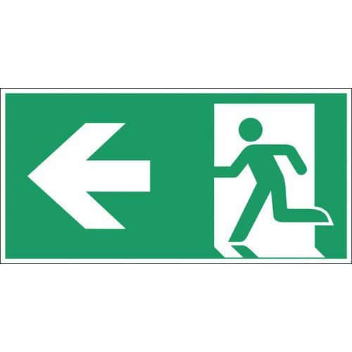 Emergency evacuation sign - Emergency exit - Rigid