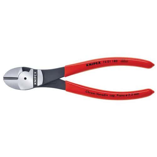 Diagonal cutting pliers with toggle lever - 180 mm
