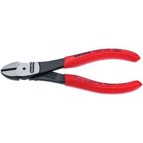 Diagonal cutting pliers with toggle lever - 140 mm