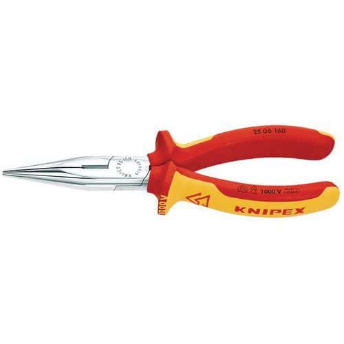 Half-round straight-nose insulated pliers 1000 V VDE