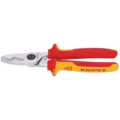 Knipex cable shears with twin cutting edge 1000 V VDE