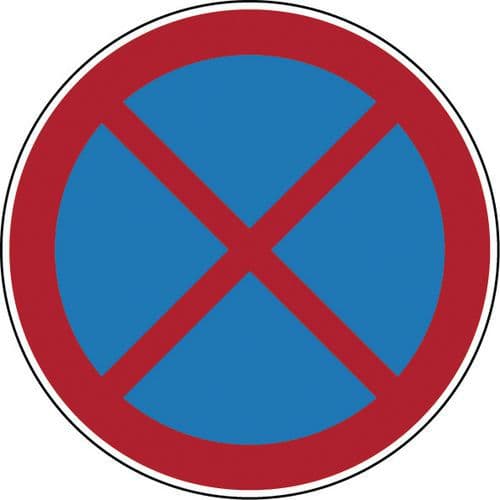 Prohibition sign - No stopping or parking - Rigid