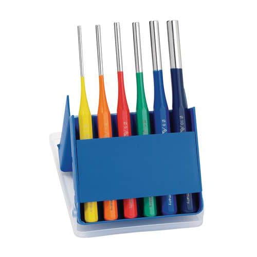 Set of 6 punches with coloured handles