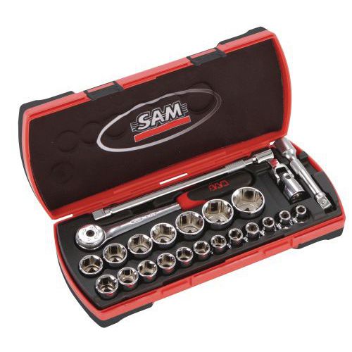 Case of 23 x 1/2 sockets and accessories